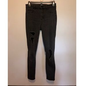 Black Distressed Skinny Jeans